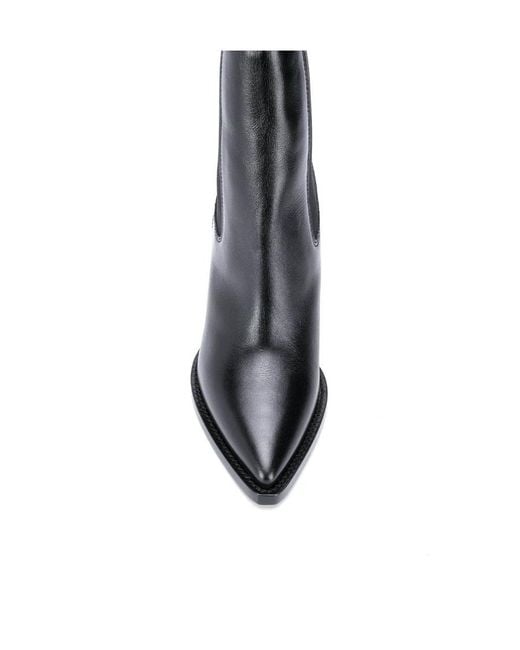 Saint Laurent Black Theo Pointed Toe Ankle Boots
