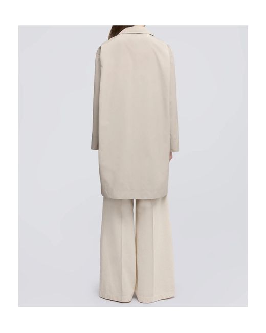Aspesi Natural Collared Long-Sleeved Raincoat