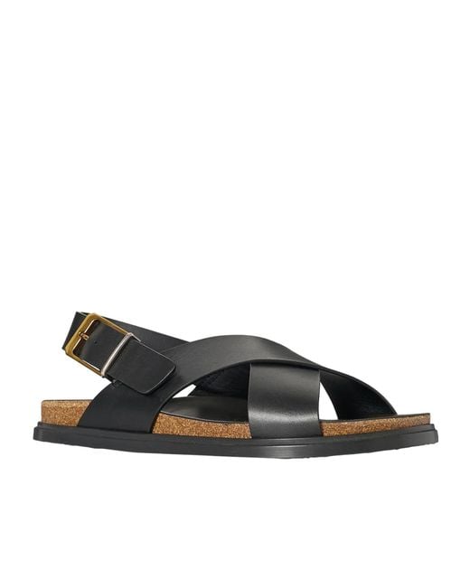 The Row Black Buckle Sandal