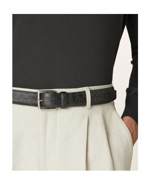 Loro Piana White Owen Belt for men