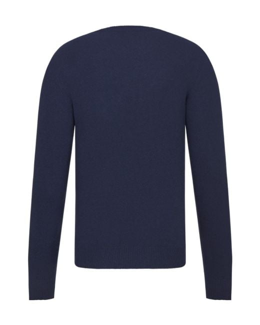 Dior Blue Round-Neck Sweater for men