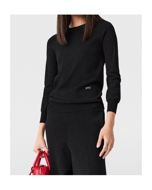 Stella McCartney Black Long-Sleeve Compact Knit Top