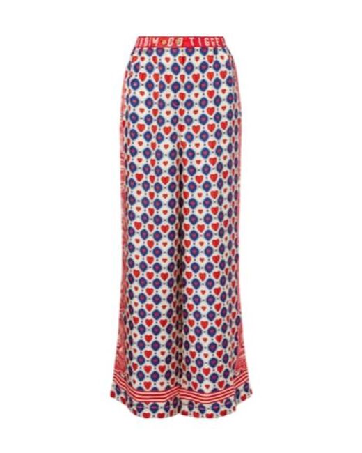 Camilla Red Printed Silk Palazzo Pants