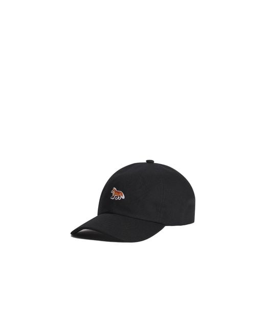 Maison Kitsuné Black Maison Kitsuné Baby Fox Cap for men