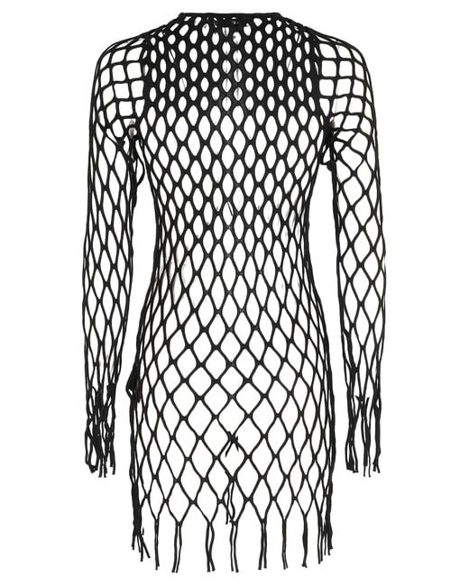 Christopher Esber Black Mesh Knit Mini Dress