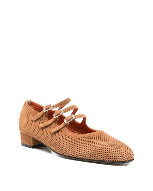 CAREL PARIS Brown Ariana Buckled Pumps