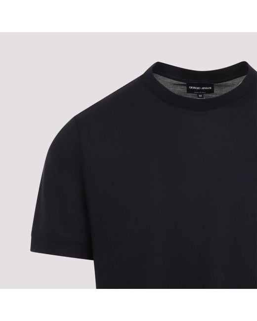 Giorgio Armani Black Short-Sleeved Knitted T-Shirt for men
