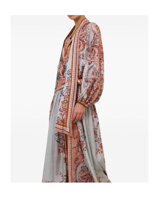 Zimmermann Multicolor Aster Tie Neck Blouse