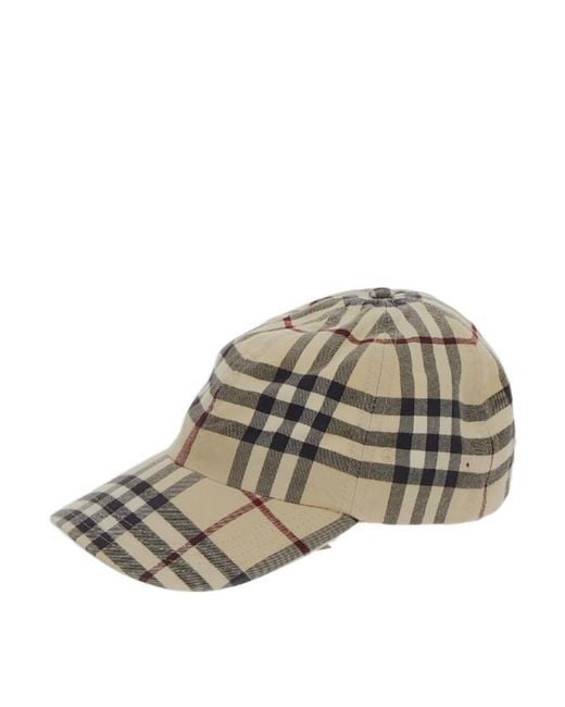 Burberry Gray Checked Curved-Peak Baseball Cap for men