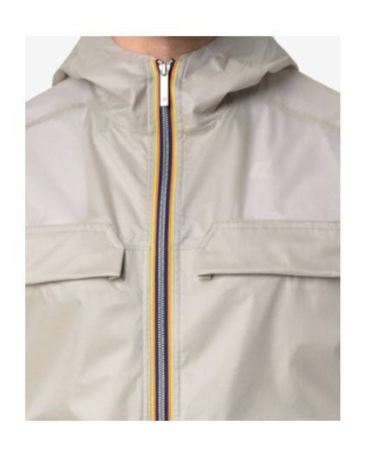 K-Way Gray Hooded Pocket Jacket for men