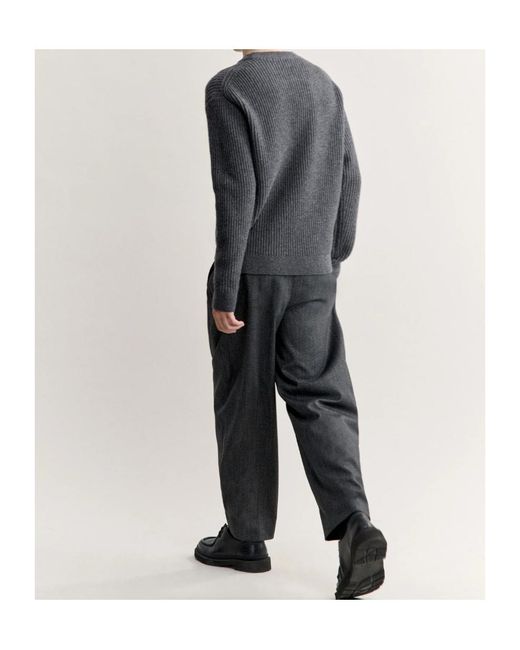 Maison Kitsuné Black Fox Head Wool Ribbed Jumper for men