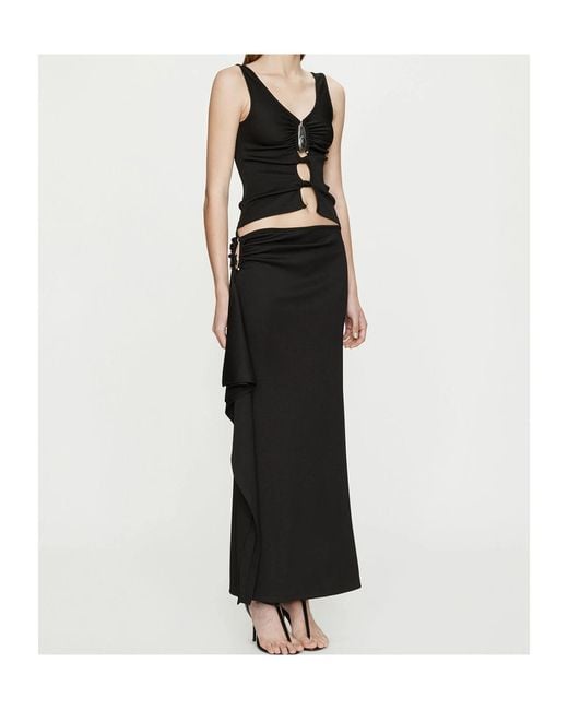 Christopher Esber Black Embellished Pendant Open Twist Tank Top
