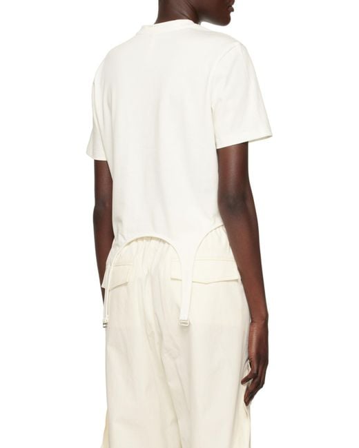 Dion Lee White Organic Cotton Garter T-Shirt for men