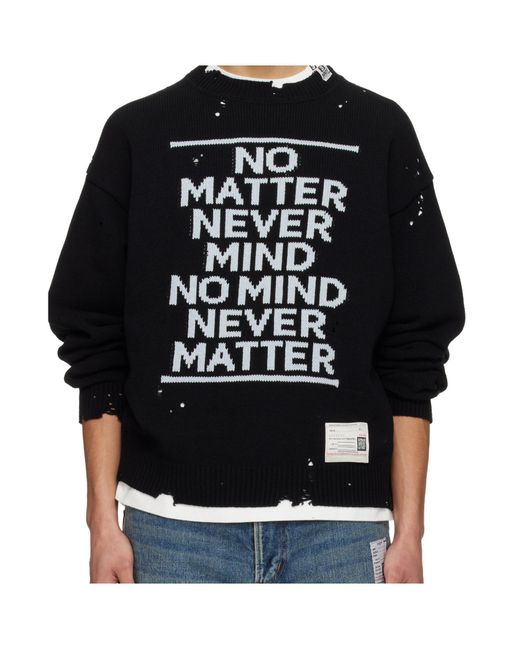 Maison Mihara Yasuhiro Black Crew Neck Knitwear for men