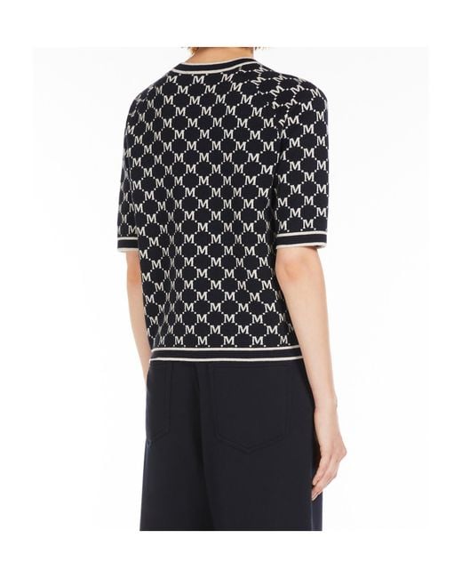 Max Mara Black Jacquard Wool And Cashmere Sweater