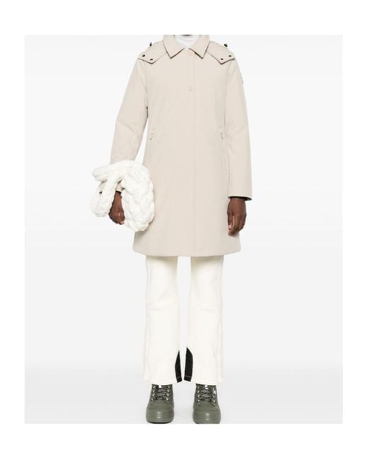Woolrich White Hooded Padded Parka
