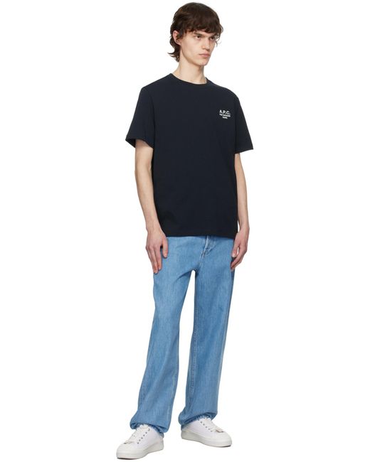 A.P.C. Blue Logo Detailed Crewneck T-Shirt