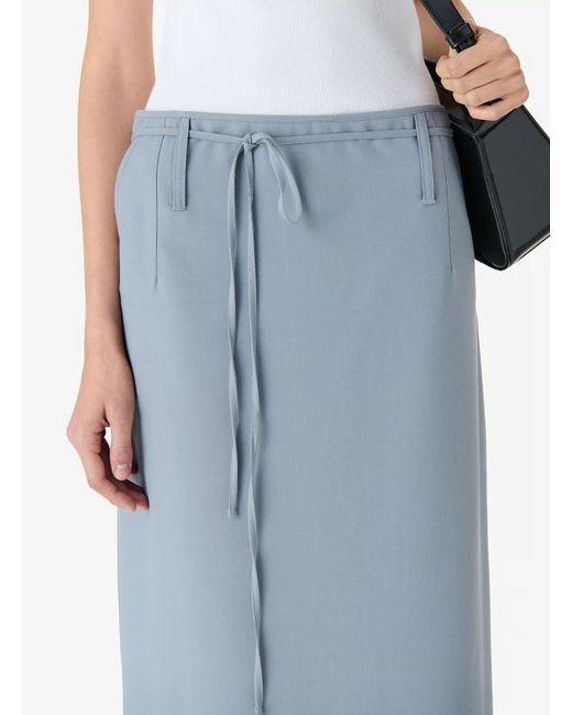 IRO Gray Belt Loop Midi Skirt