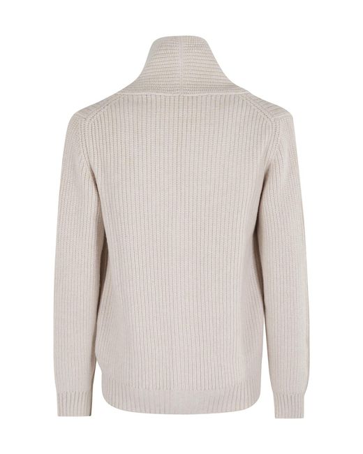Fay Natural Shawl-Collar Cardigan for men