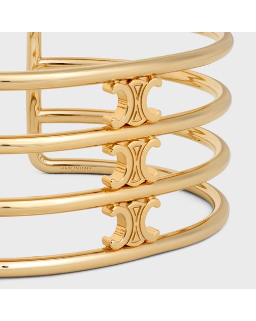 Céline Metallic Triomphe Cage Cuff