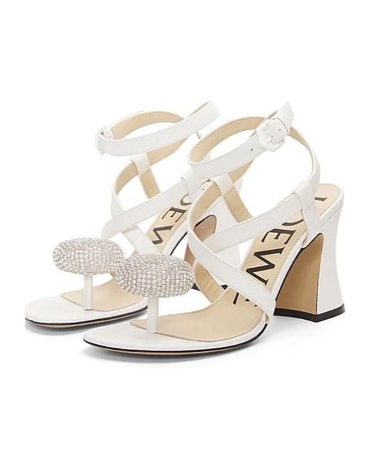 Loewe White Calle Pebble Sandal