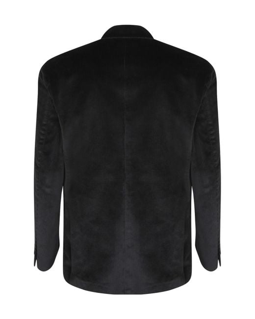 Lardini Black Single Breasted Corduroy Jacket for men