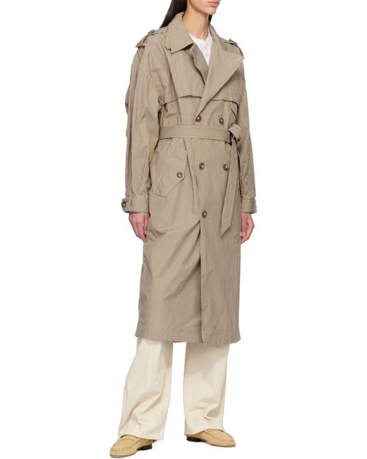 Isabel Marant Natural Isabel Marant Étoile Chilma Striped Belted Coat