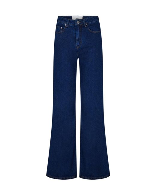 AMI Blue Flare Wide Leg Jeans