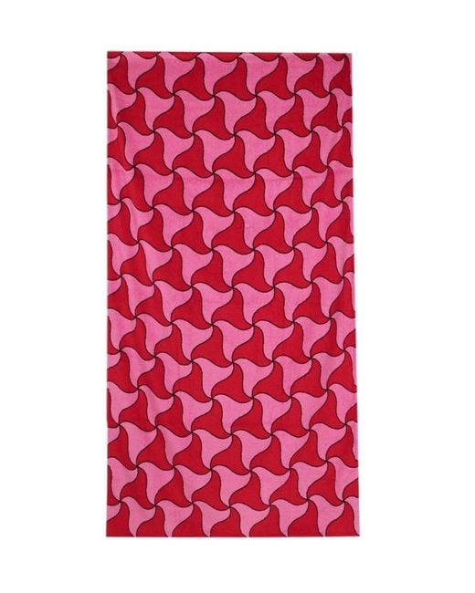 Bottega Veneta Pink Ghost Abstract-Pattern Beach Towel
