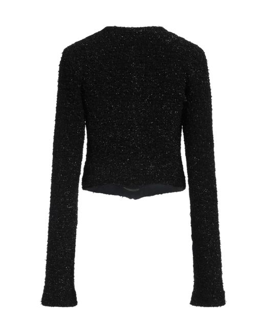 Balenciaga Black Metallic Tweed Coat