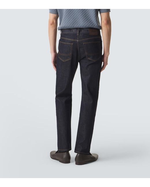 Brioni Blue Straight Jeans for men