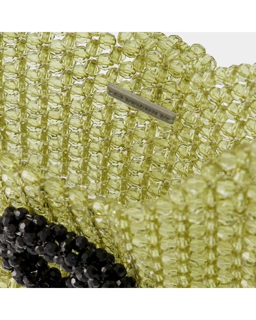 Germanier Green Beaded Hobo Shoulder Bag