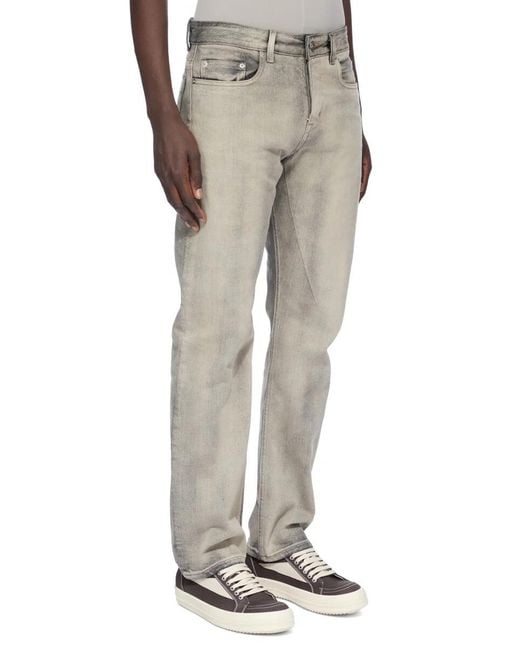 Rick Owens Gray Fog Cut Faded-Effect Jeans for men