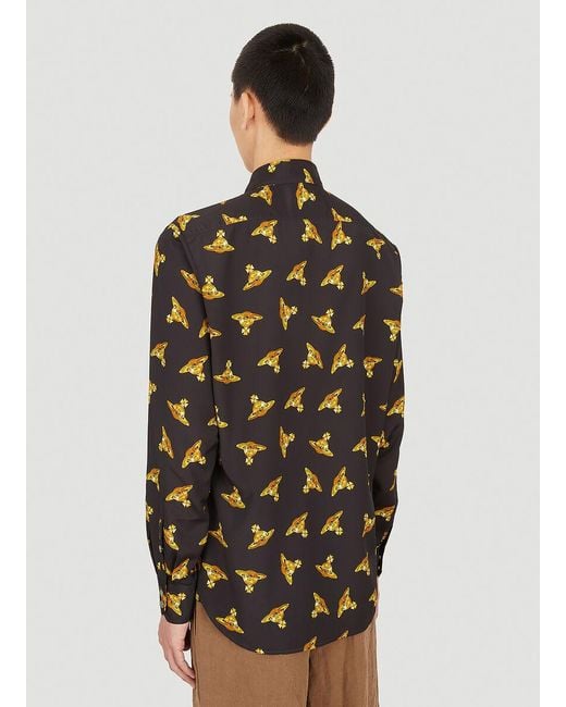 Vivienne Westwood Brown All-Over Orb-Print Shirt for men