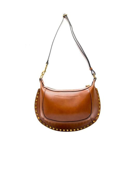 Isabel Marant Brown Oskan Moon Zipped Shoulder Bag