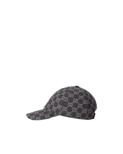 Gucci Gray Gg Flannel Baseball Cap for men