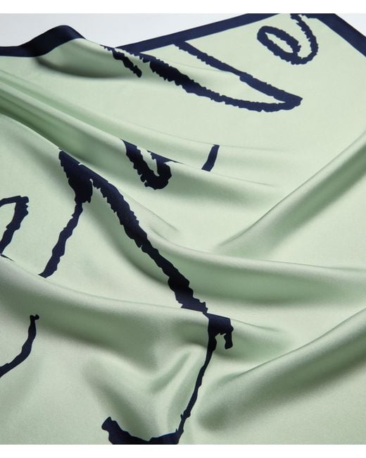 Bottega Veneta Green Silk Foulard