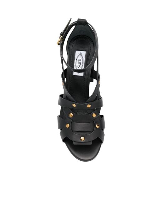 Tod's Black Open Toe Sandals