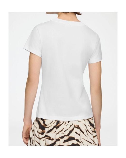 Ganni White Tiger Graphic Baby Fit T-Shirt