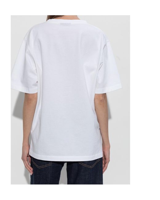 DSquared² White D2 Signature Just Right Fit Crewneck T-Shirt