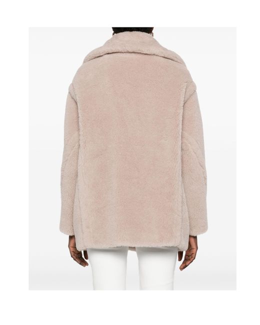 Max Mara Natural Cuba Double-Breasted Long-Sleeved Coat