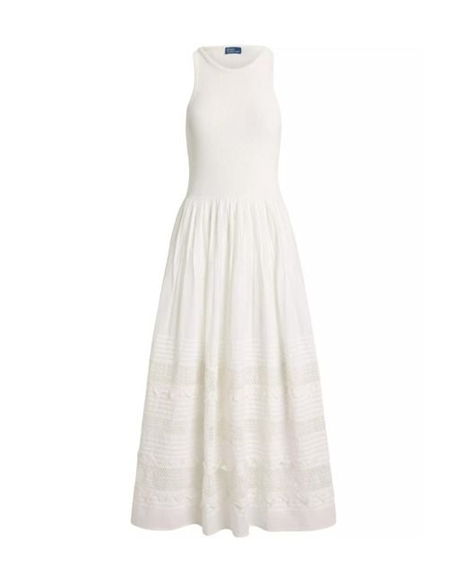 Polo Ralph Lauren White Sleeveless Fit Flare Dress