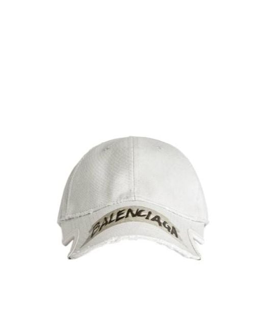 Balenciaga White Masking Tape Dirty Effect Cap for men