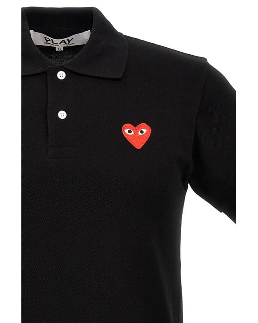 COMME DES GARÇONS PLAY Black Short-Sleeved Polo Shirt for men