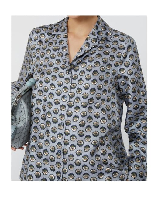 Max Mara Gray Weekend Printed Pyjama Shirt