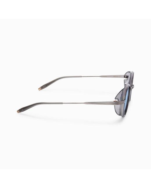 Akoni Blue Pilot-Frame Sunglasses for men