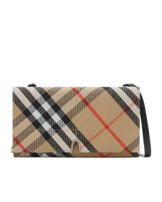 Burberry Gray Snip Checked Foldover-Top Pouch