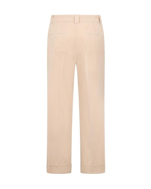 Peserico Natural Cropped Straight-Leg Pants