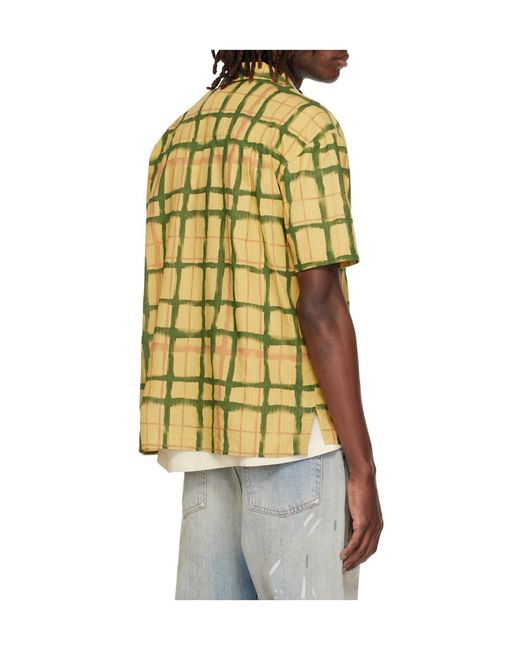 ANDERSSON BELL Metallic Plaid Short-Sleeved Shirt for men