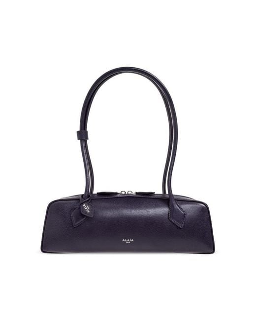 Alaïa Blue Leather Shoulder Bag "Le Teckel Medium"